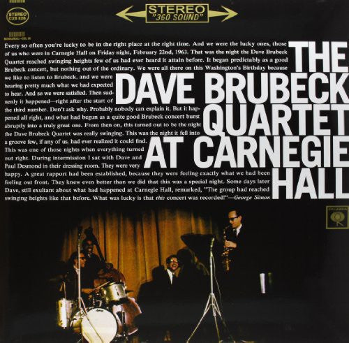 the album cover for Dave Brubeck - At Carnegie Hall