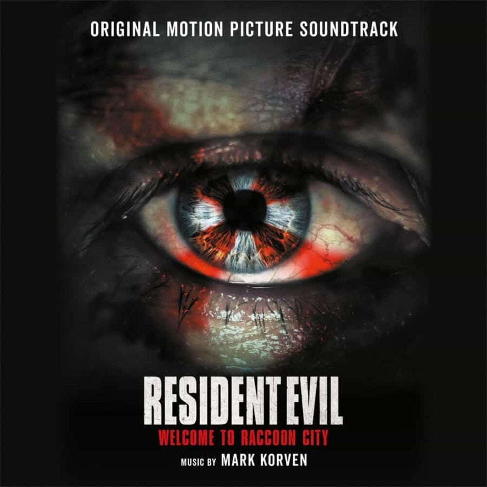 the album cover for Mark Korven (Colv) (Gate) (Ltd) (Ogv) (Red) - Resident Evil: Welcome To Raccoon City - O.S.T.
