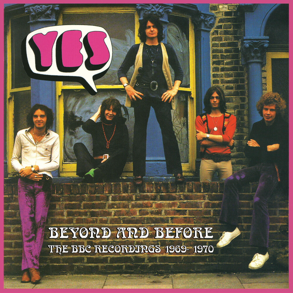 the album cover for Yes - Beyond & Before - BBC Recordings 1969-1970 - PURPLE/WHITE SPLATTER