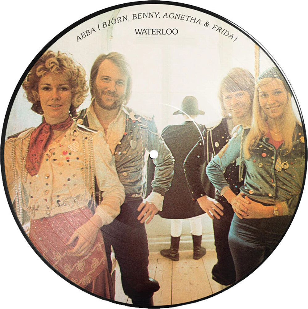 the album cover for ABBA - Waterloo - Limited Picture Disc Pressing