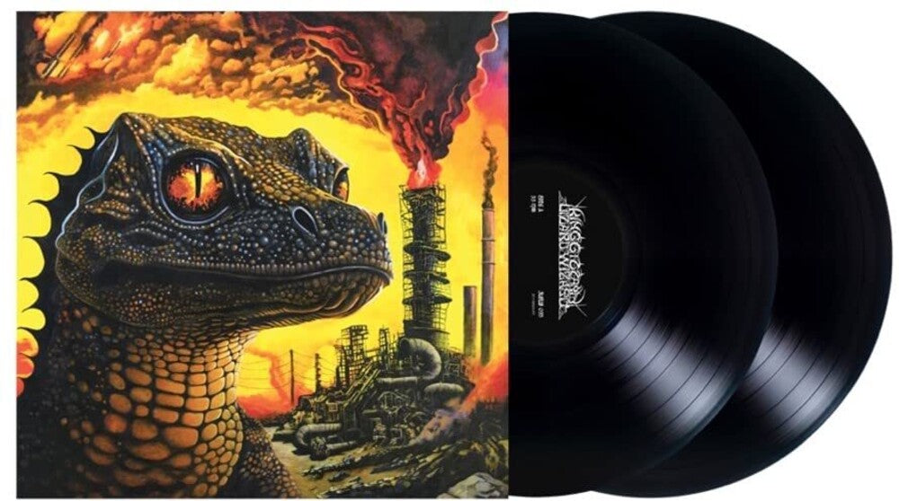 the album cover for King Gizzard & The Lizard Wizard - PetroDragonic Apocalypse; or, Dawn of Eternal Night: An Annihilation of Planet Earth and the Beginning of Merciless Damnation [R
