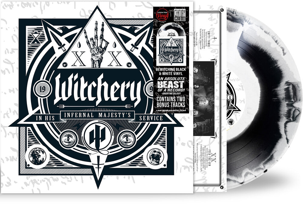 the album cover for Witchery - In His Infernal Majesty's Service