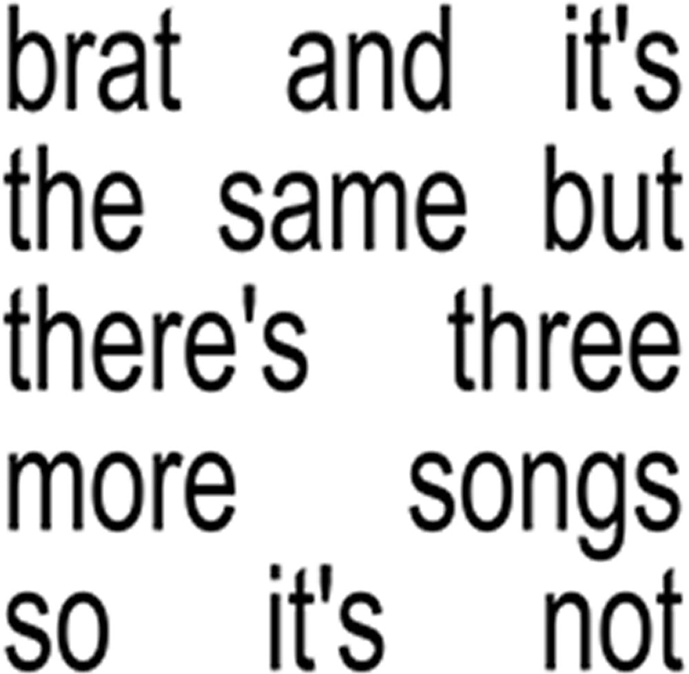 the album cover for Charli xcx - Brat And It's The Same But There's Three More Song