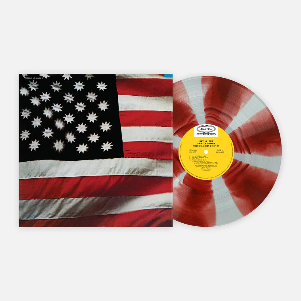 the album cover for Sly & The Family Stone - There's A Riot Goin On - 180-Gram Red & White Colored Vinyl