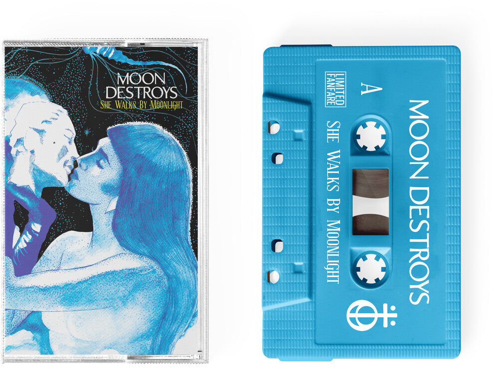 the album cover for Moon Destroys - She Walks By Moonlight - Sky Blue (Blue) (Colc)