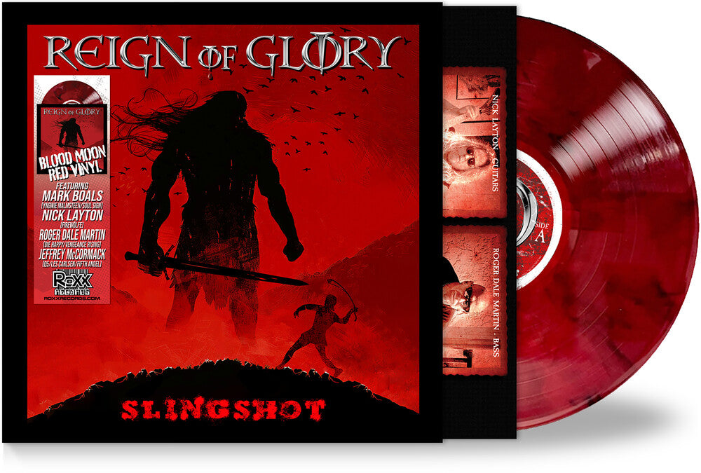the album cover for Reign of Glory - Slingshot - Blood Moon Red