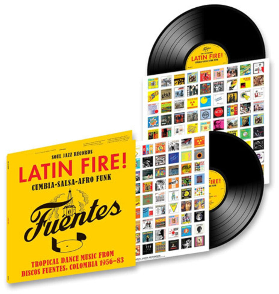 the album cover for Soul Jazz Records Presents - Latin Fire Cumbia Salsa Afro-Funk: Tropical Dance