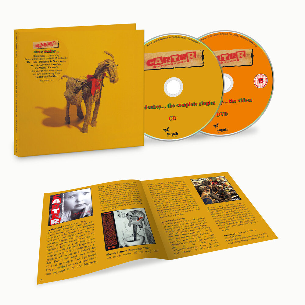 the album cover for Carter The Unstoppable Sex Machine - Straw Donkey - The Complete Singles