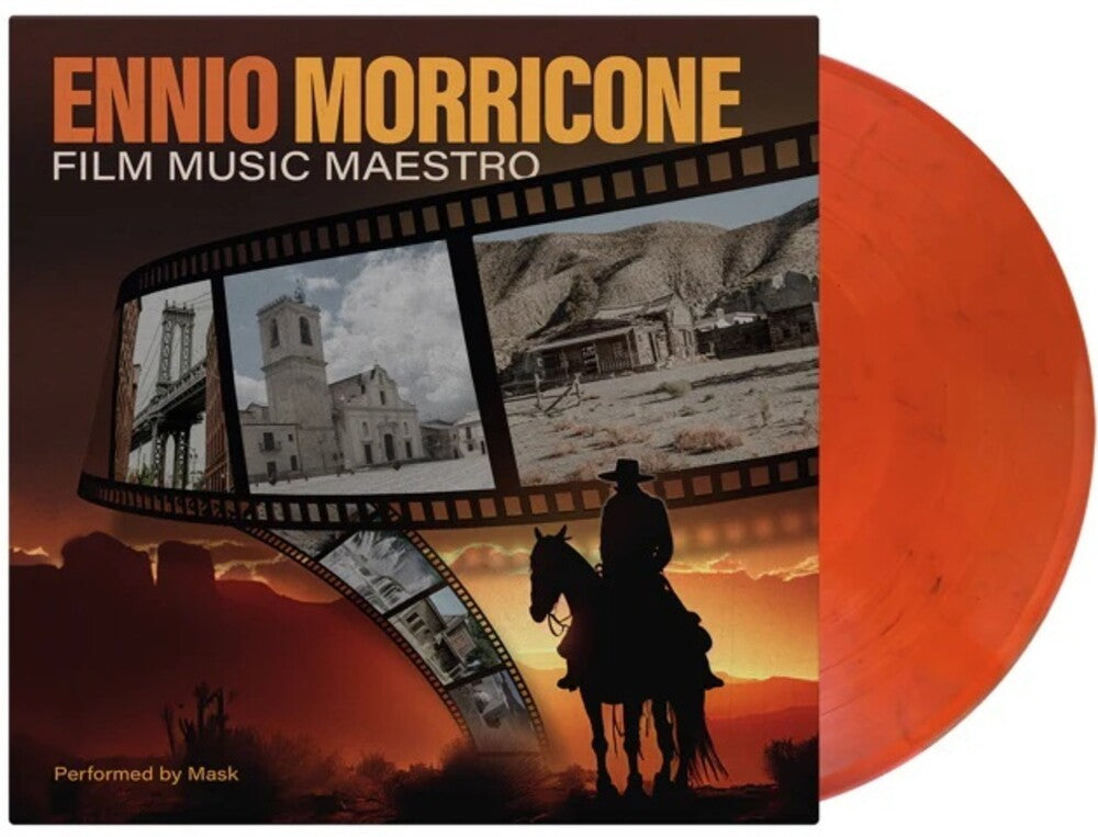 the album cover for Mask (Blk) (Cvnl) (Ltd) (Ogv) (Red) (Hol) - Ennio Morricone: Film Maestro - Red & Black Vinyl