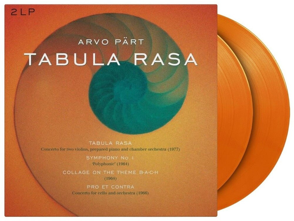the album cover for Unknown Artist - Tabula Rasa / Symphony 1 / Collage On A Theme B-A-C-H / Pro Et Contra - Ltd 180gm Orange Vinyl