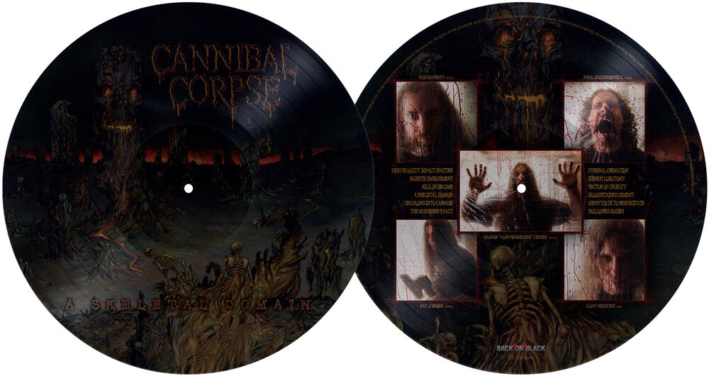 the album cover for Cannibal Corpse - Skeletal Domain (Uk)