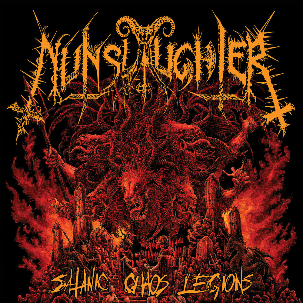 the album cover for Nunslaughter - Satanic Chaos Legions