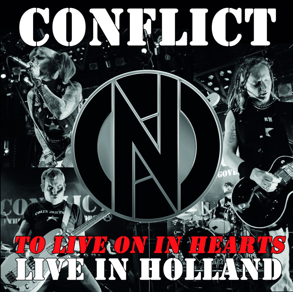 the album cover for Conflict - To Live On In Hearts: Live In Holland - Red Vinyl