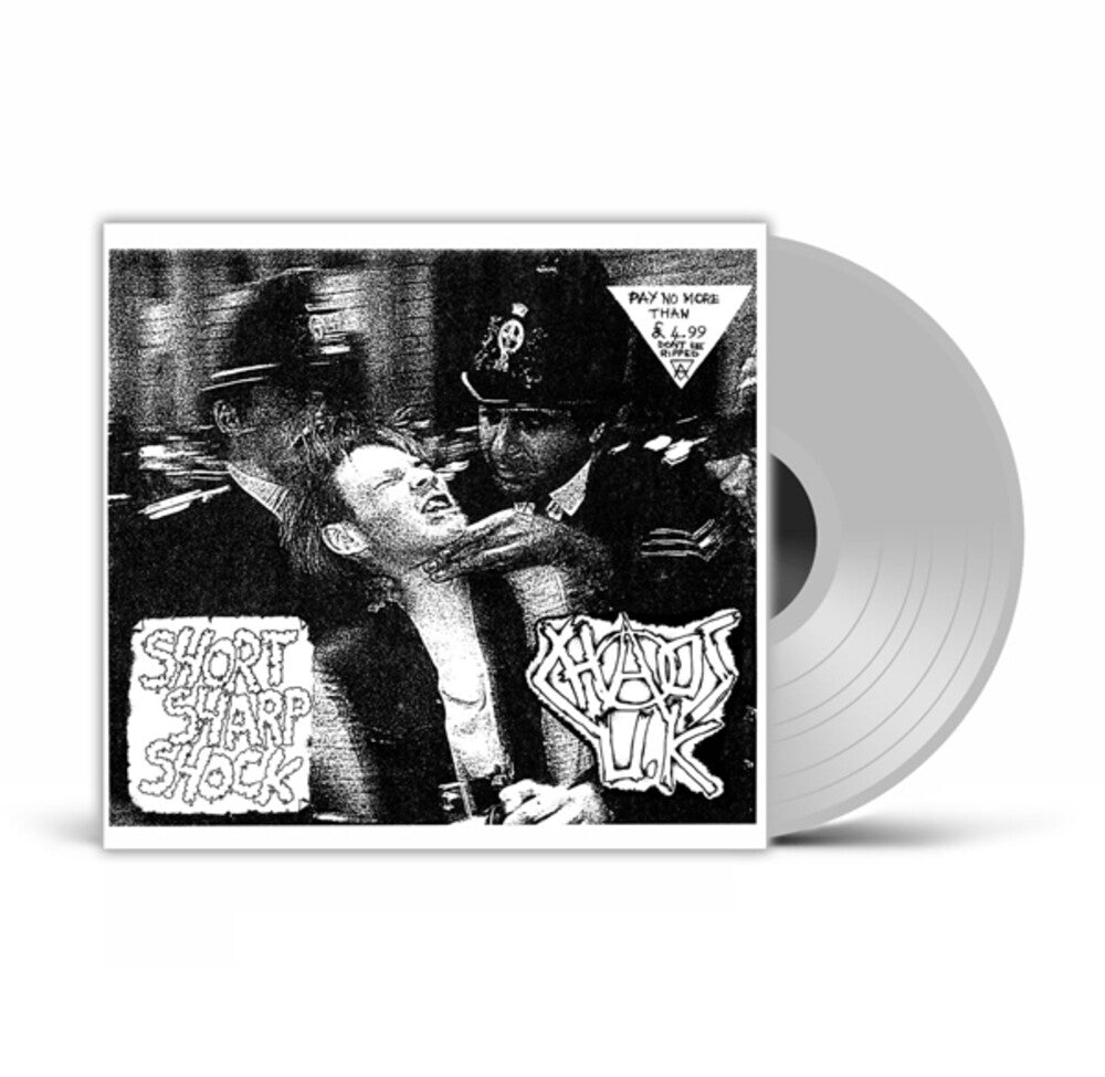 the album cover for Chaos Uk - Short Sharp Shocked - Uk Exclusive Clear Vinyl