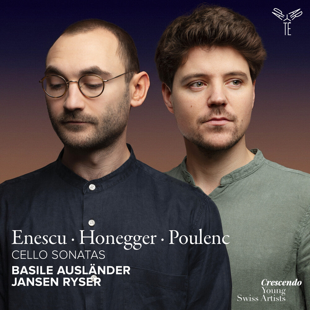 the album cover for Basile Auslander / Ryser,Jansen - Enescu Honegger & Poulenc: Cello Sonatas