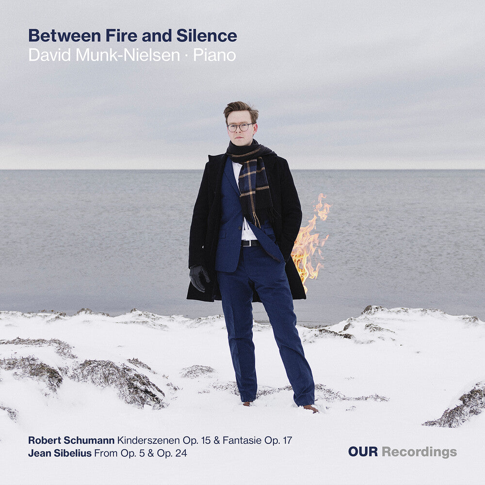 the album cover for Munk-David Nielsen - Between Fire & Silence