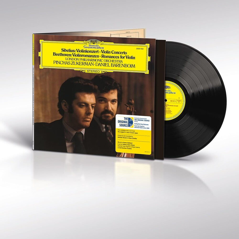 the album cover for Pinchas Zukerman / Barenboim,Daniel - Sibelius: Violin Concerto; Beethoven: Romances For