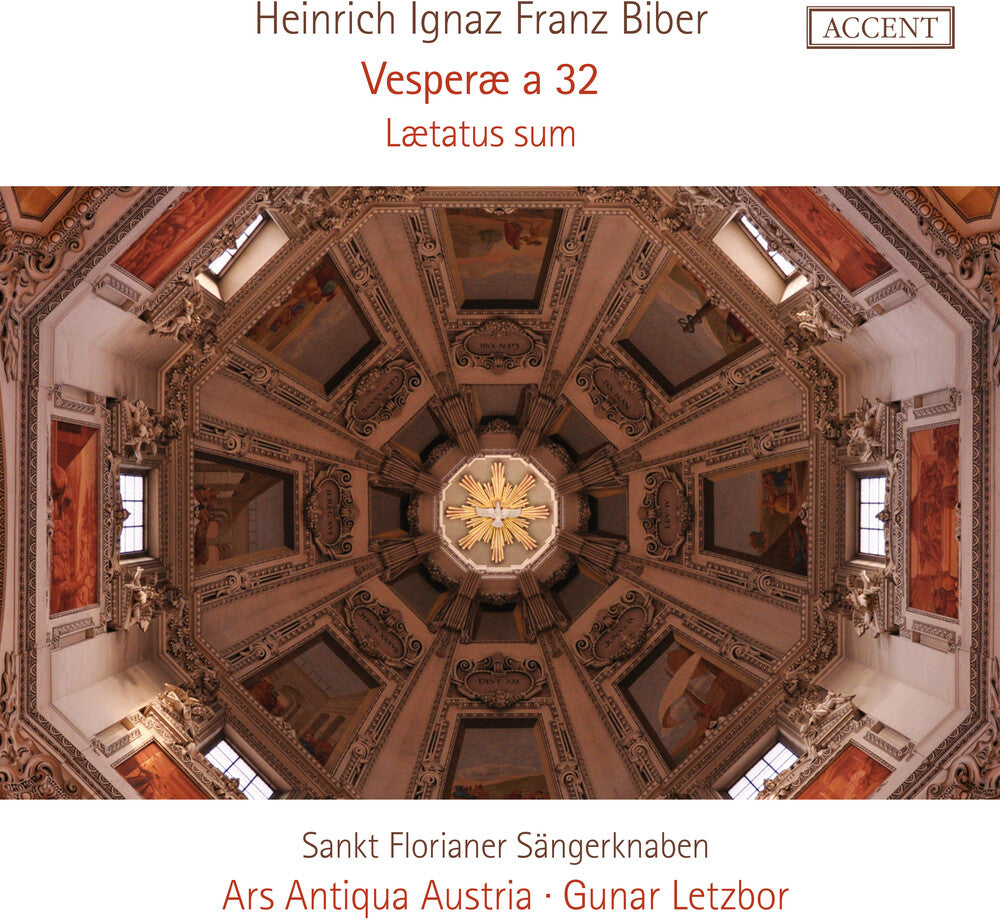 the album cover for Ars Antiqua Austria / Gunar Letzbor - Heinrich Ignaz Franz Biber: Vesperae A 32