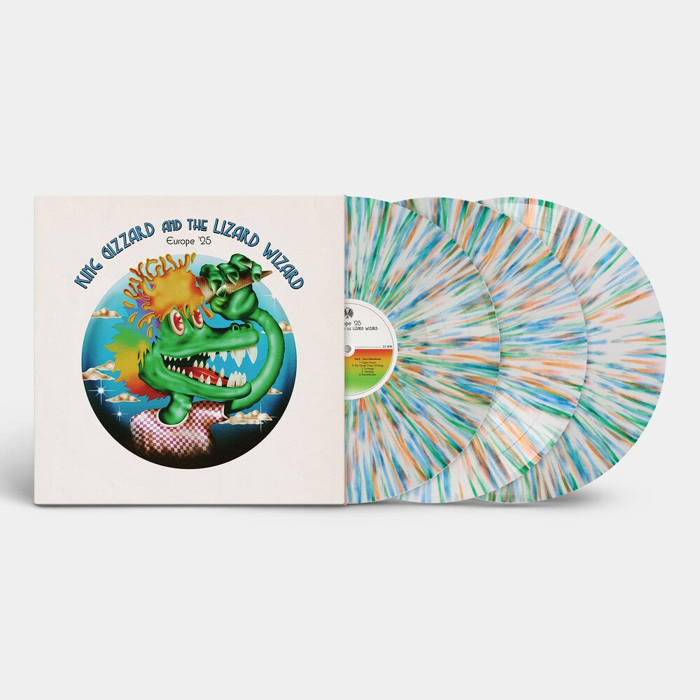 the album cover for King Gizzard & The Lizard Wizard - Europe '25 Vol. Ii (triple Gatefold - Rainbow Sprinkles Splatter Vinyl/3lp)