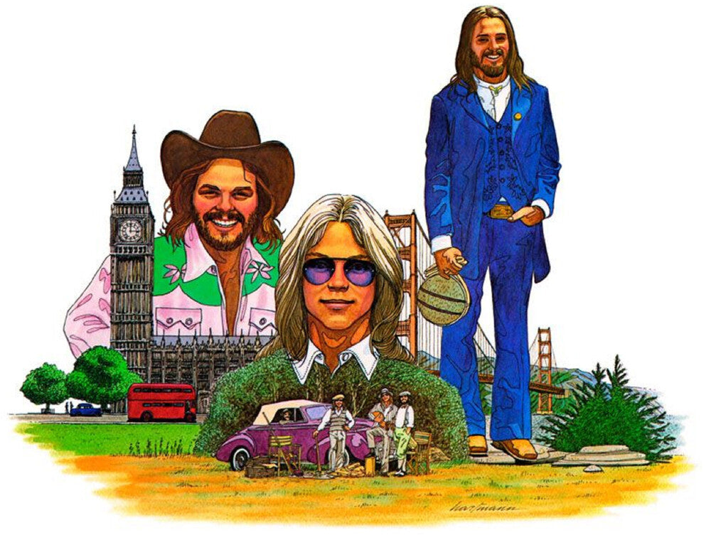 the album cover for America - History - America's Greatest Hits (pacific Ocean Blue Vinyl/50th Anniversary Edition)