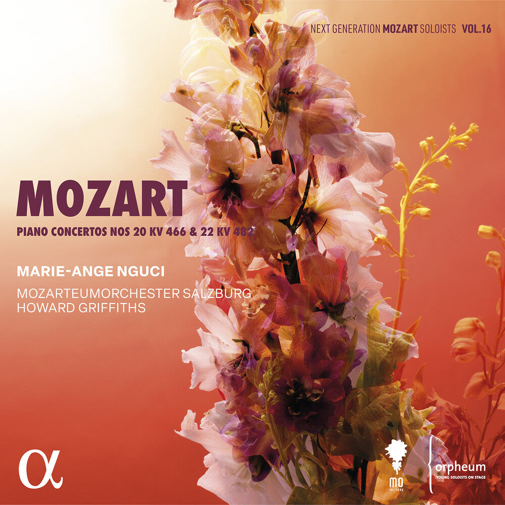 the album cover for Marie Nguci -Ange - Mozart: Pno Concertos Nos. 20 Kv 466 & 22 Kv 482