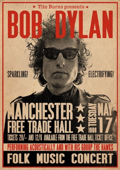 Bob Dylan Manchester 1966 Poster