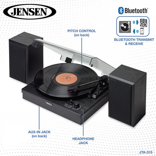 Jensen JTA 315 Dual Bluetooth Turntable