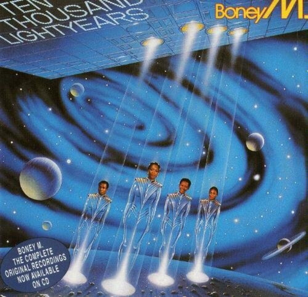 the album cover for Boney M - 10,000 Lightyears (1984)