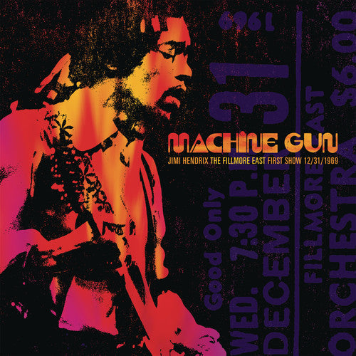 the album cover for Jimi Hendrix - Machine Gun: Live At The Fillmore East 12/31/1969 (First Show) [Vinyl]