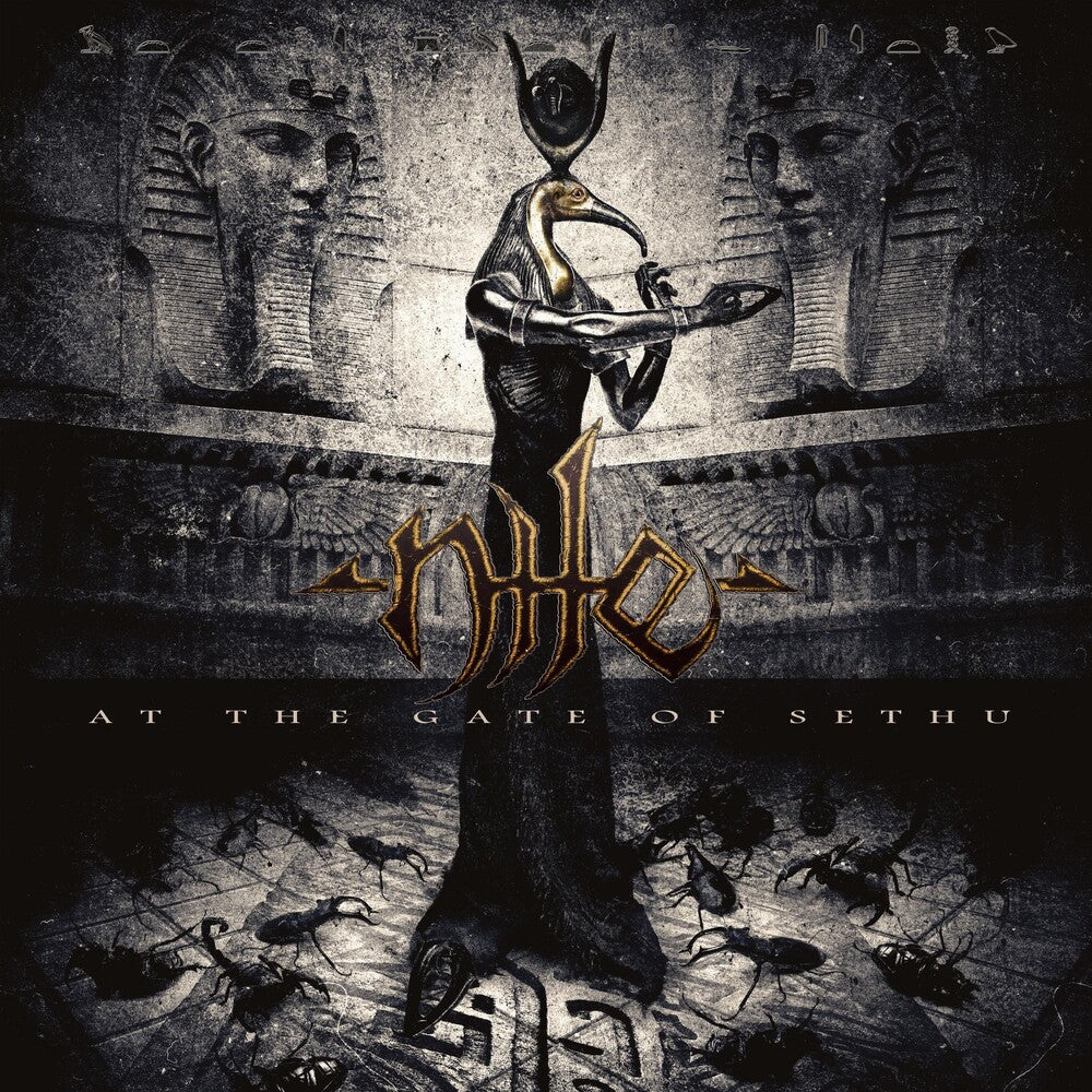 the album cover for Nile - At The Gate Of Sethu [Clear with Green/Brown Splatter LP]