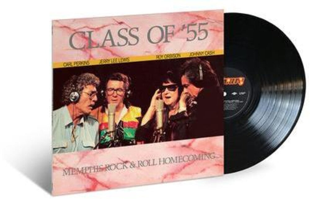 the album cover for Johnny Cash - Class Of '55: Memphis Rock & Roll Homecoming (1986) [LP]