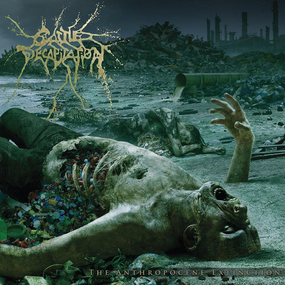the album cover for Cattle Decapitation - The Anthropocene Extinction [Coke Bottle Green in White LP]