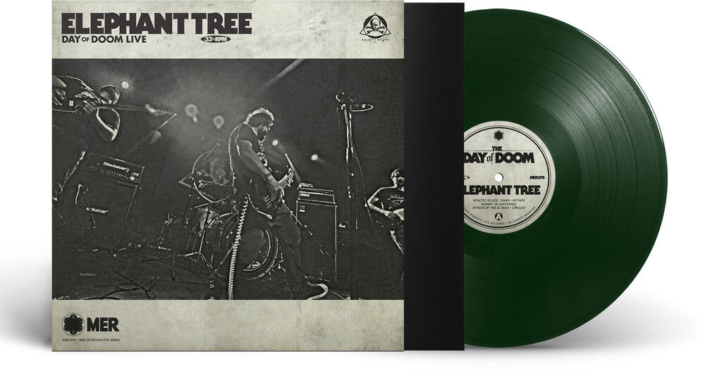 the album cover for Elephant Tree - Day Of Doom Live (Dark Green Vinyl) (Grn) [Limited Edition]