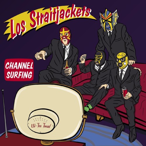 the album cover for Los Straitjackets - Channel Surfing EP [Vinyl]