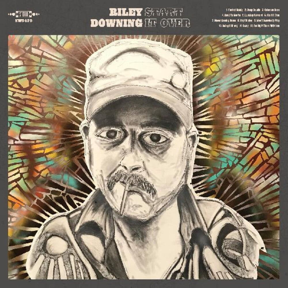 the album cover for Riley Downing - Start It Over [Sea Glass & Turquoise LP]