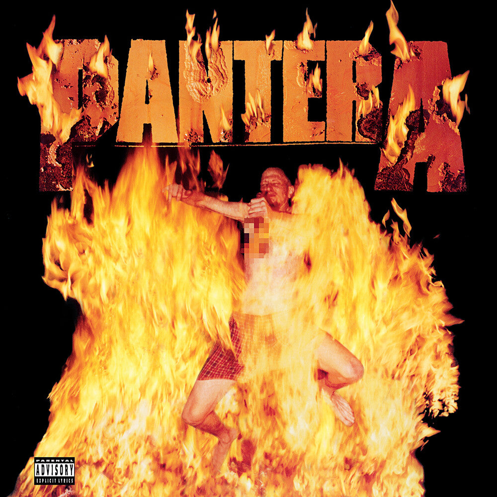 the album cover for Pantera - Reinventing The Steel [Indie Exclusive Limited Edition Marbled Yellow LP]