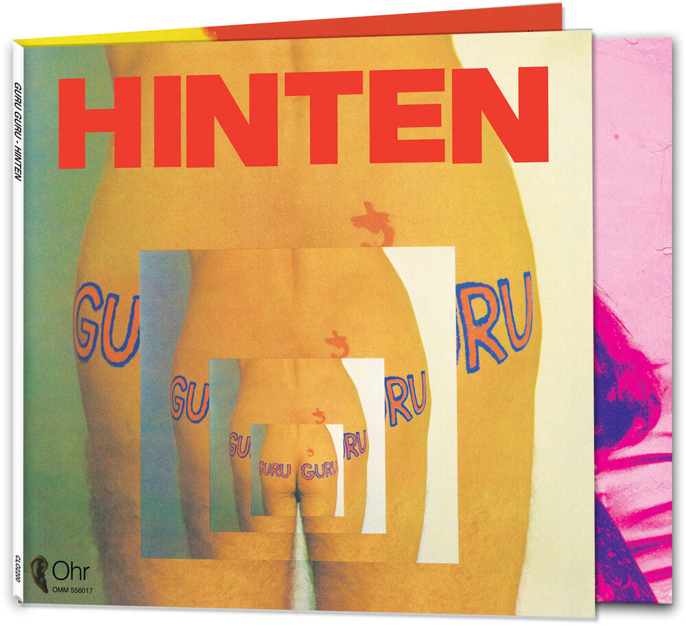 the album cover for Guru Guru - Hinten (Purple Orange & Red Splatter Vinyl) [Colored Vinyl]