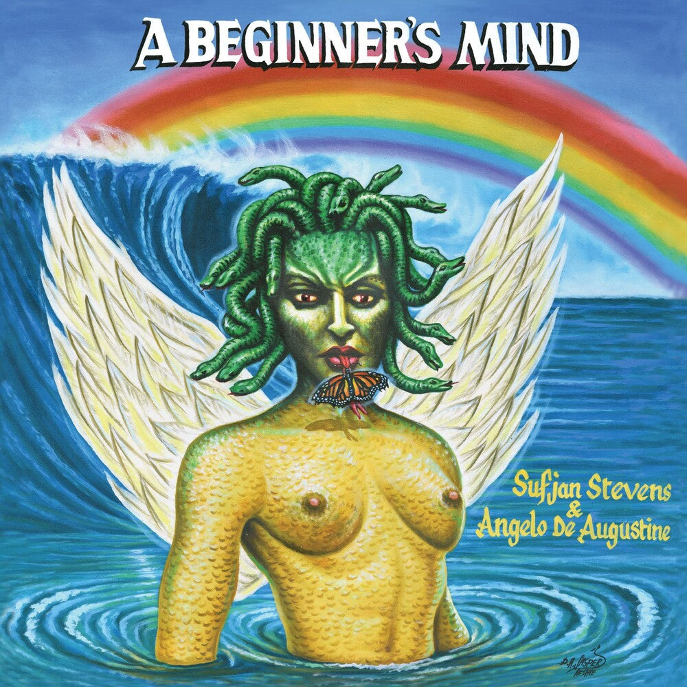 the album cover for Sufjan Stevens & Angelo De Augustine - A Beginner's Mind [Indie Exclusive Limited Edition Olympus Perseus Shield Gold [LP]