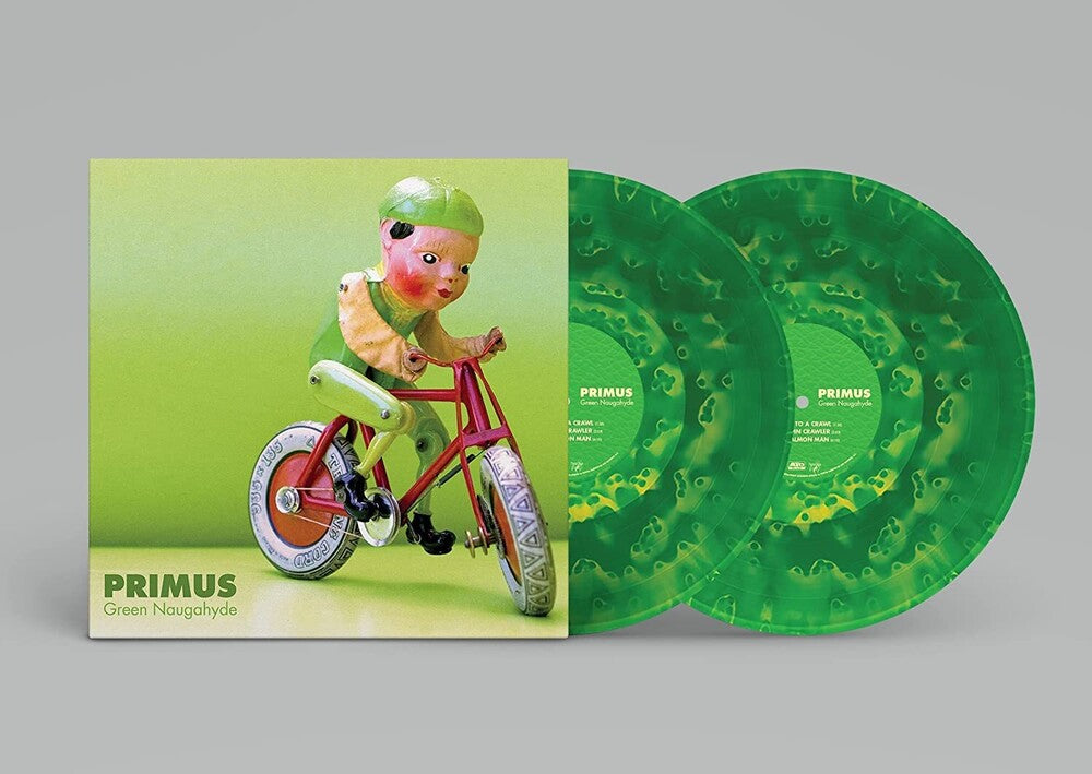 the album cover for Primus - Green Naugahyde: 10th Anniversary Deluxe Edition [Ghostly Green 2 LP]