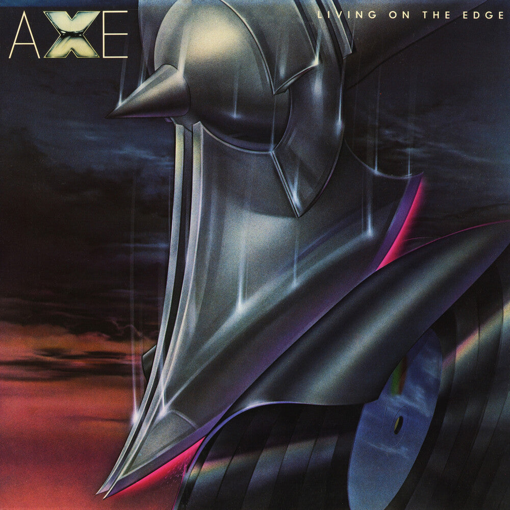 the album cover for Axe - Living On The Edge (Blue Vinyl)