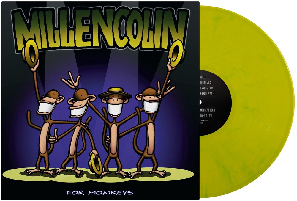 the album cover for Millencolin - For Monkeys: 25th Anniversary Edition [Limited Edition Psychedelic Green LP]