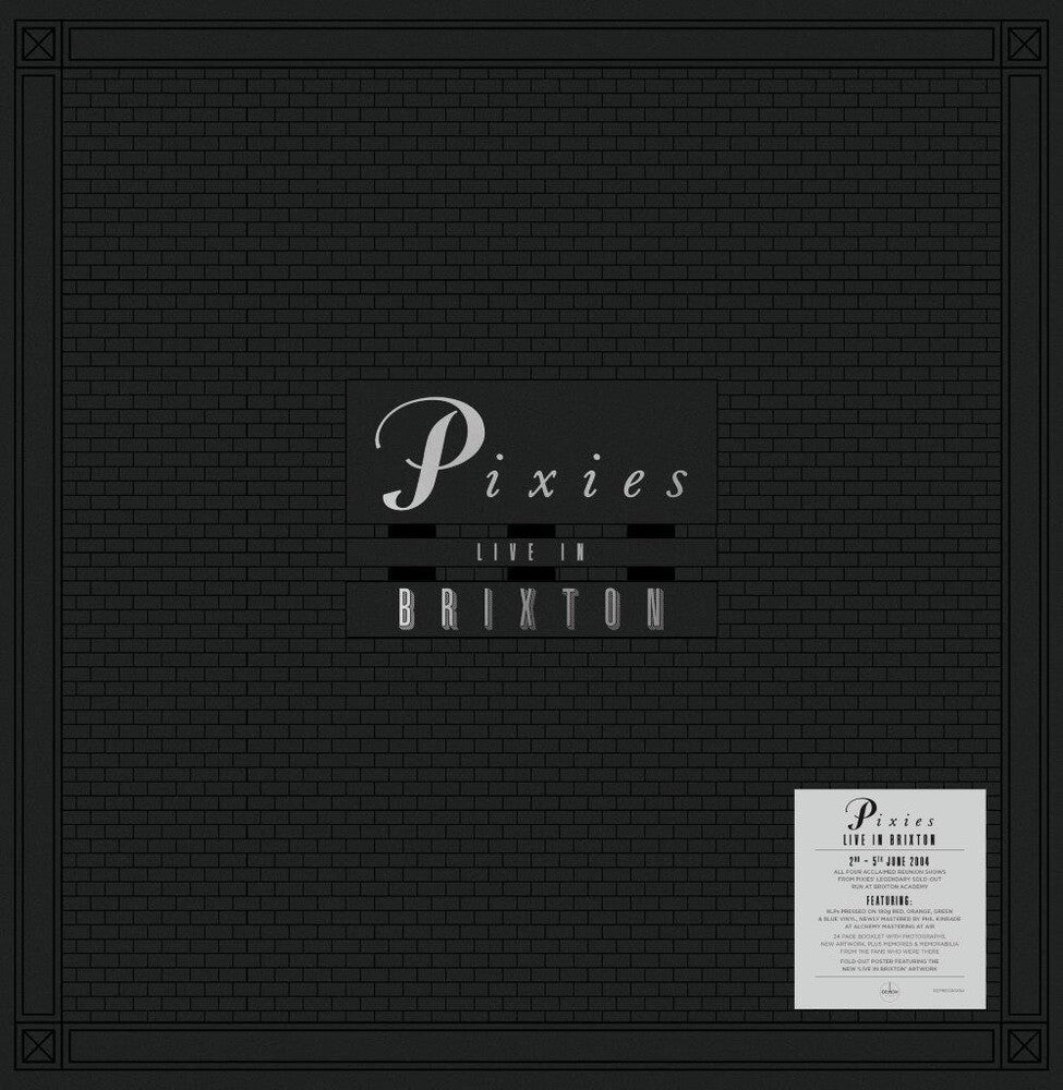 the album cover for Pixies - Live In Brixton [Red, Orange, Green and Blue Translucent 8LP Box Set]