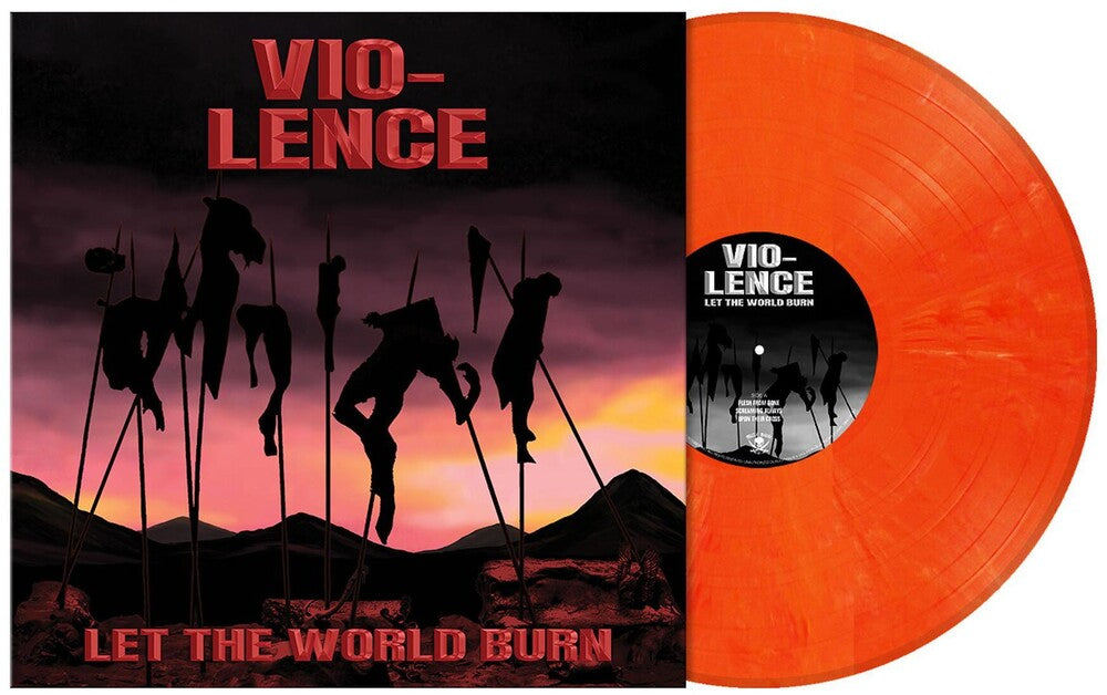 the album cover for Vio-Lence - Let The World Burn EP [Limited Edition Orange / Red Marbled Vinyl]