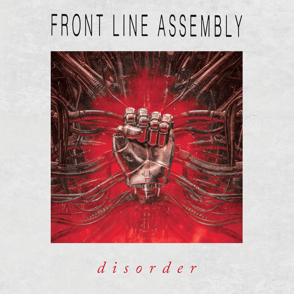 the album cover for Front Line Assembly - Disorder (Red & Black Splatter) (Blk) [Colored Vinyl] [Limited Edition]
