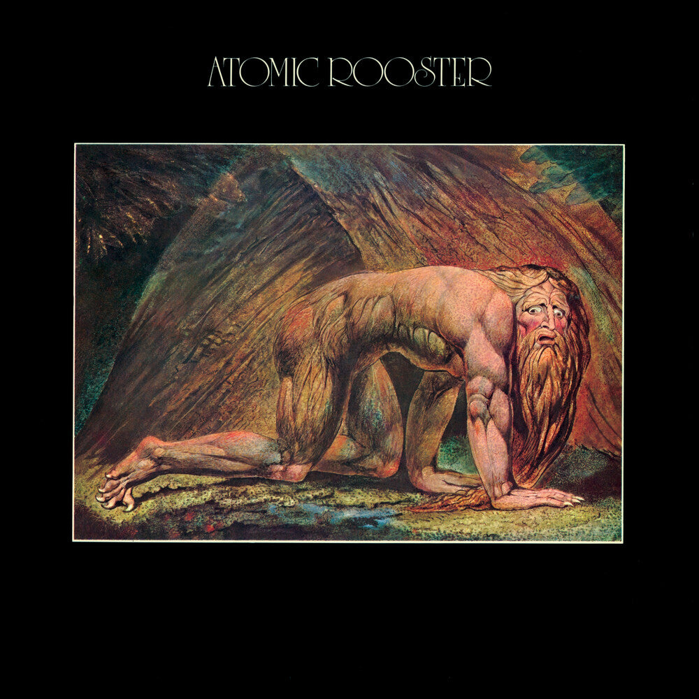 the album cover for Atomic Rooster - Death Walks Behind You - Red/Gold Haze [Colored Vinyl]