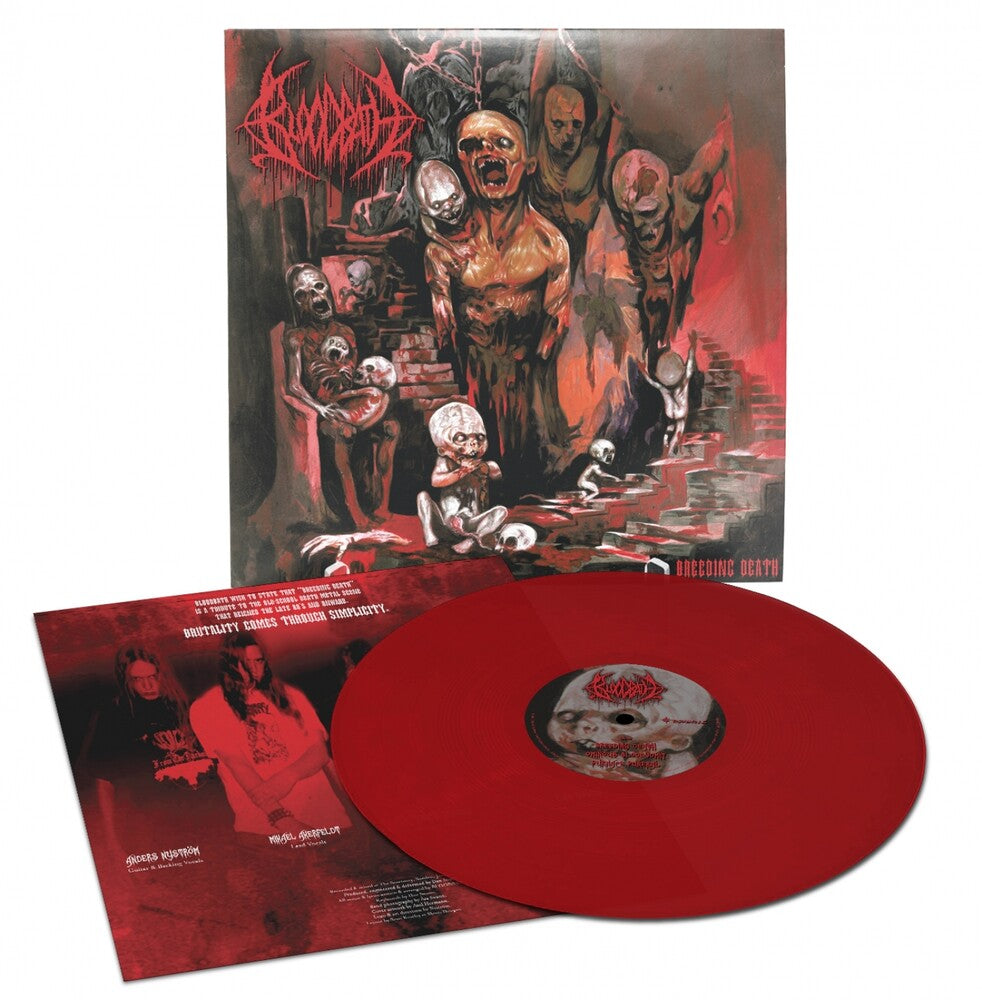 the album cover for Bloodbath - Breeding Death - 140gm Red Vinyl