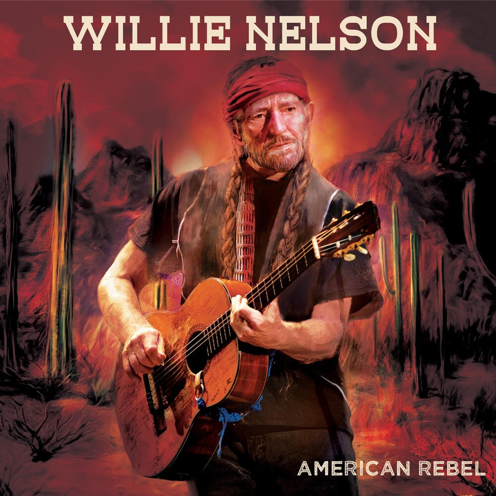 the album cover for Willie Nelson - American Rebel - Red Marble [Colored Vinyl] (Red)