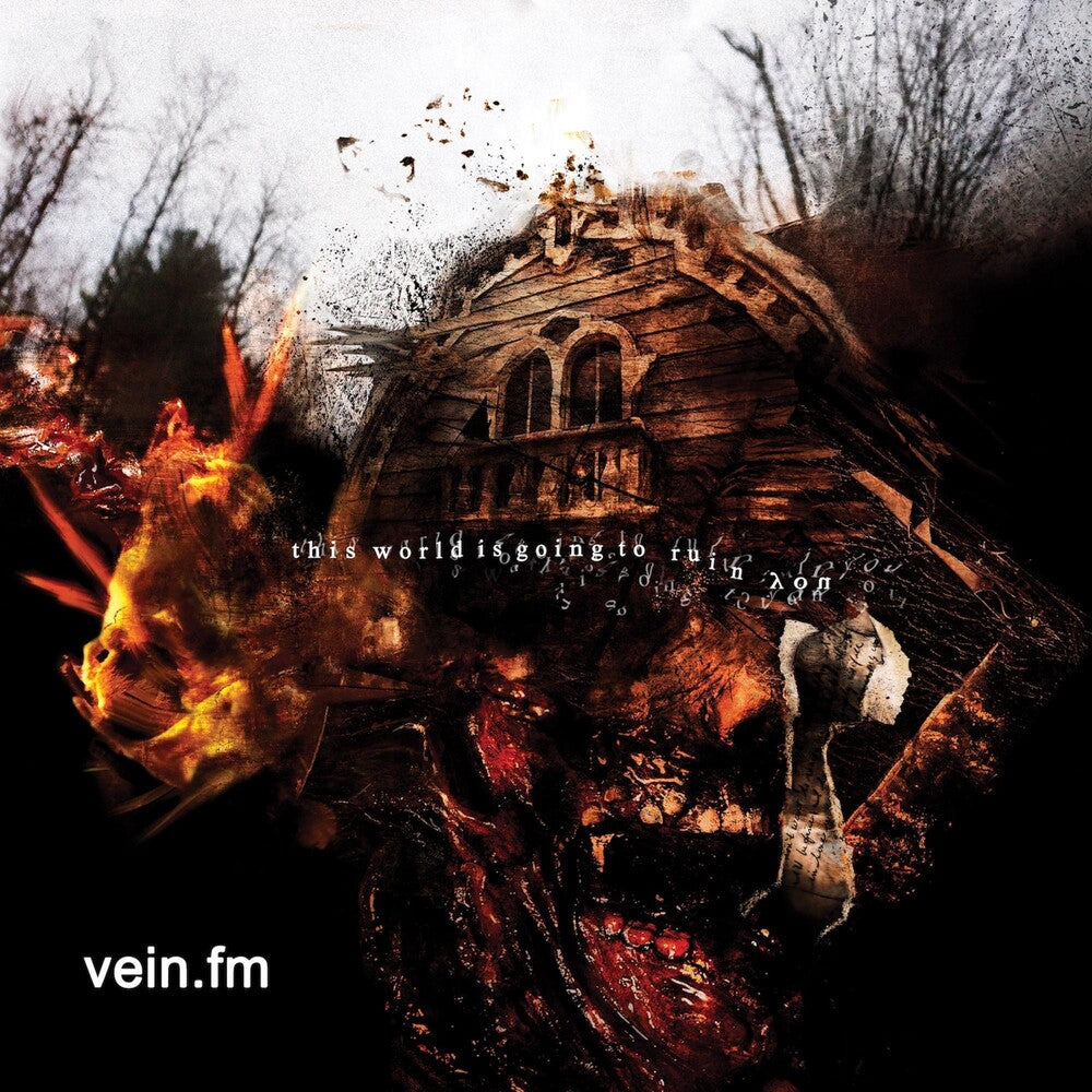 the album cover for Vein.Fm - This World Is Going To Ruin You [Indie Exclusive Limited Edition Metallic Gold, Clear & Black Striped LP]