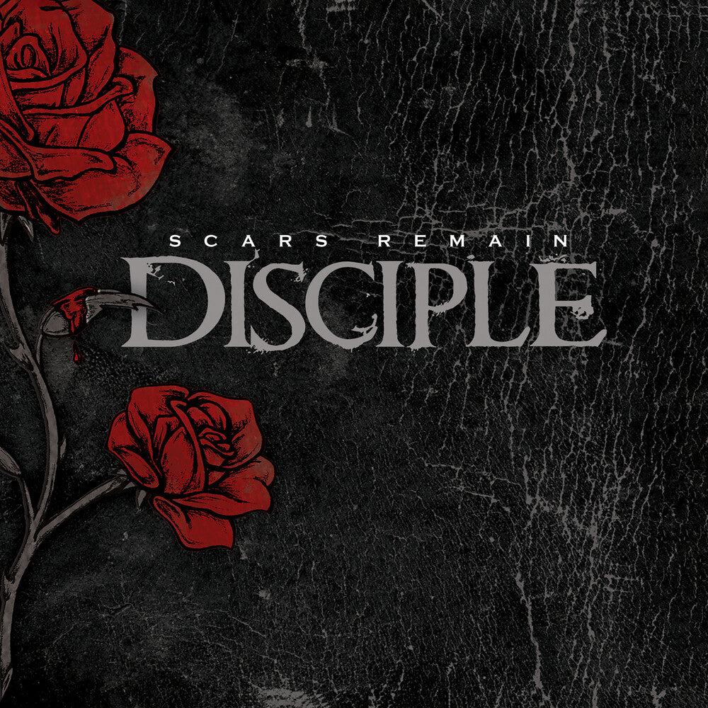 the album cover for Disicple - Scars Remain - Red Rose [Colored Vinyl] (Red)