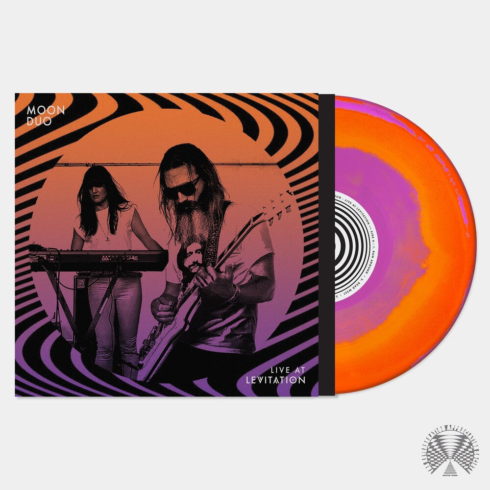 the album cover for Moon Duo - Live At Levitation [Orange & Purple Swirl LP]